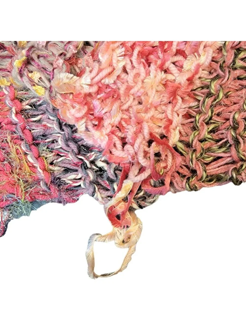 Colorful Fringe Oversize Infinity Scarf Wrap Crochet Knit Women Pink Purple Soft